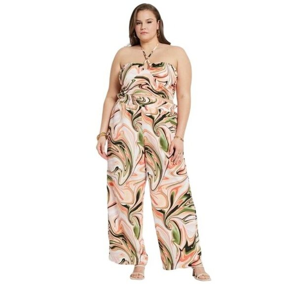 Eloquii Halter Top Ruched Boho Festival Size 20 New $64 70's Groovy Y2K - Picture 2 of 10